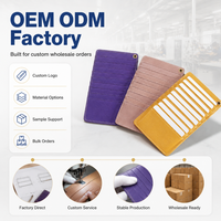 Dompet Kartu Desainer Bertekstur Warna-warni Tipis Profil Saku Logo Kustom Koleksi Retail Tarjetero Sesuai Standar REACH Magnetik