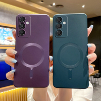 Coque de téléphone souple en TPU avec peinture magnétique métallique pour Samsung S26 S25 S24 S23 S22 S21 S20 FE PLUS ULTRA avec protection d'objectif