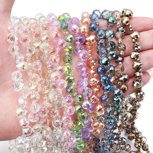 Perles en cristal rondes facettées <span class=keywords><strong>couleur</strong></span> AB brillantes, perles en plastique acrylique transparent, composants en cristal pour la fabrication de bijoux - Product Image 2