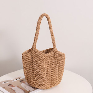 Nuevo <span class=keywords><strong>2023</strong></span> verano Mujer moda <span class=keywords><strong>bolsos</strong></span> de mano un hombro algodón tejido bolso mano ganchillo bolso playa verano bolsas Tote - Product Image 3