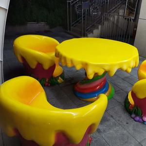 Candyland decoración de fibra de vidrio helado silla cono estatua de sillas y Mesa para el parque temático de la decoración - Product Image 2