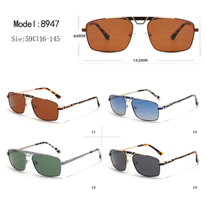 Gafas de Sol de Piloto Unisex, Montura Metálica Rectangular, Lentes Marrones, Protección UV400, Uso en Exteriores, Adultos - Product Image 3