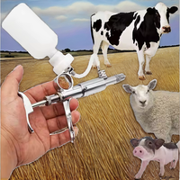 Seringues vétérinaires automatiques réutilisables de 5 ml en acier inoxydable pour porcs, moutons, bovins, chevaux, pistolet d'injection, injecteur de vaccin Euro