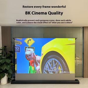 Oem מסך הקרנה חשמלי מותאם אישית 150 אינץ '16:9 אינץ' קומה HD מעלית אנטי-אור תכונה אנטי-אור - Product Image 4