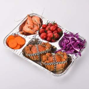 حاوية طعام فاخرة من رقائق الألومنيوم للاستخدام مرة واحدة، صندوق غداء من رقائق الألومنيوم، حاوية طيران - Product Image 3