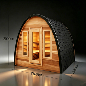 <span class=keywords><strong>Sauna</strong></span> de Vapor Moderna de Cedro Rojo para 4-6 Personas, en Forma de Media <span class=keywords><strong>Luna</strong></span>, para Uso en Exteriores, Patio y Jardín - Product Image 1