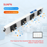 Système de souffleur ionisant ESD intelligent SUNPN avec surveillance en temps réel RS485 LoRa, ventilateur multiple suspendu pour salle blanche et ligne d'assemblage