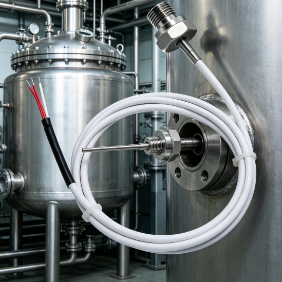 Industrial Aquatic PT100 Platinum Resistance Temp Probe CWDZ00 Star Meter, IP68 Stainless Steel High Precision Water Sensor