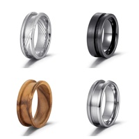RTS Günstiger Großhandel 6mm 8mm Wolfram-Keramik-Titan-Edelstahl-Silber Herren-Ringrohling für Inlay-Schmuck für Damen