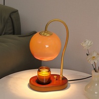 Lampe chauffe-bougie ronde en bois massif de style nordique avec contrôle électrique à intensité variable pour la décoration intérieure et l'aromathérapie