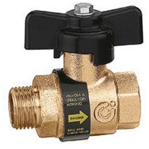 Valvola a sfera con valvola di non ritorno integrata da 1/2 pollice per impianti idraulici - Product Image 1