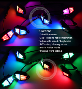 ไฟร็อคไลท์ LED แบบ SSV ข้างๆ ซ้อนกัน  4/8/6/12 ดวง  พร้อมเลนส์โพลีคาร์บอเนตทนทาน  ควบคุมผ่านแอพและรีโมท RF  ปรับเปลี่ยนสีได้หลากหลายโหมด - Product Image 5