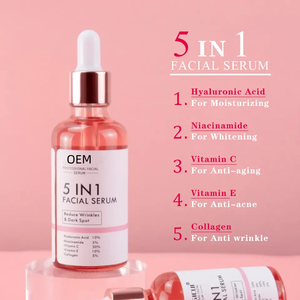 Suero Facial <span class=keywords><strong>para</strong></span> el Cuidado de <span class=keywords><strong>la</strong></span> Piel de Alta Calidad OEM 5 en 1, Suero Facial Blanqueador Antiedad con <span class=keywords><strong>Vitamina</strong></span> <span class=keywords><strong>C</strong></span>, Niacinamida y <span class=keywords><strong>Vitamina</strong></span> E - Product Image 2
