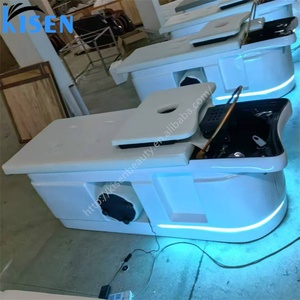 Kisen Black White Shampoo <b>Bed</b> Salon Massage Table Head Therapy <b>Led</b> Light Water Constant Temperature System Salon Chair - Product Image 3