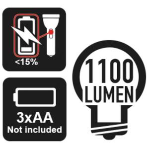 BETA - 018330004 Torche LED haute luminosité aluminium anodisé robuste 1,100 lumens-TORCHES EAN 8054809127385 - Product Image 3