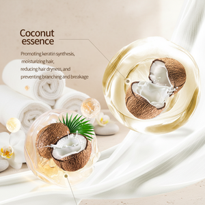 Shampooing nourrissant et hydratant à l'huile de noix de coco bio pour le cuir chevelu, aux acides aminés et antipelliculaires, ensemble après-shampooing et traitement des cheveux - Product Image 3