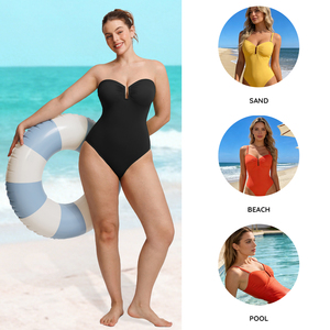 En gros <span class=keywords><strong>Maillot</strong></span> <span class=keywords><strong>de</strong></span> <span class=keywords><strong>bain</strong></span> gainant sans bretelles en résille avec maintien en U, effet ventre plat, coussinets amovibles et push-up - Product Image 3