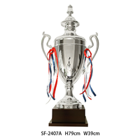 Trophée en argent plaqué de 79 cm Trophée du monde Coupe de football Souvenirs Prix Trophée en métal