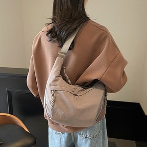 Casual <b>Canvas</b> Crossbody <b>Bag</b> Solid Color Zipper Closure <b>Large</b> Capacity Dumpling <b>Bag</b> For Everyday Outfits Spring 2025 - Product Image 2