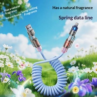 Cable de Datos para Auto 4 en 1 de 240W con Conectores USB-A/Tipo-C para Carga Ultra Rápida, Transferencia de Datos y Aromaterapia