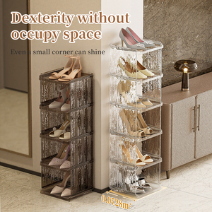 Haixin Étagère à chaussures de type combiné Rangement en plastique transparent avec espacement élevé Conception combinée pour ranger toutes les chaussures - Product Image 2