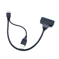SATA a Dual USB 3,0 alimentado SATA 22 Pin Disco Duro USB 3,0 Cable adaptador de alta velocidad para externo 2,5 pulgadas SATA HDD SSD