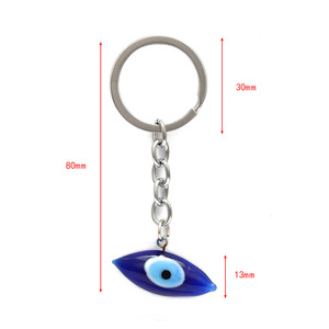 Venta al por mayor Demon Eye Pendant llavero de cristal azul Evil Eye llavero para bolsos decoración de joyería de coche - Product Image 6