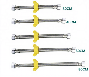 Tubo Flessibile in Acciaio Inox Intrecciato <span class=keywords><strong>per</strong></span> Lavabi, Tubo di Ingresso Acqua - Product Image 1