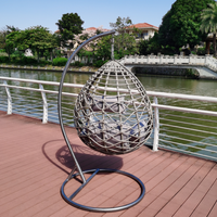 Chaise balançoire de patio intérieure et extérieure en rotin suspendu chaise œuf balançoire avec support meubles de jardin