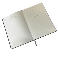 Hangtong personnalisé affaires A5 bande élastique lin carnet de notes couverture en tissu noir couverture rigide Journal cahier imprimé