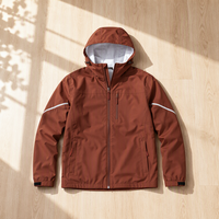 Blouson de randonnée imperméable, coupe-vent et respirant pour homme avec logo personnalisé, coutures entièrement thermocollées, fermeture éclair, idéal pour l'automne, coque anti-pluie OEM