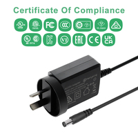 Adaptateur secteur certifié SAA RCM Global Mark 12V 1A de haute qualité certifié FCC Adaptateur secteur mural avec sorties 24V 5V 9V