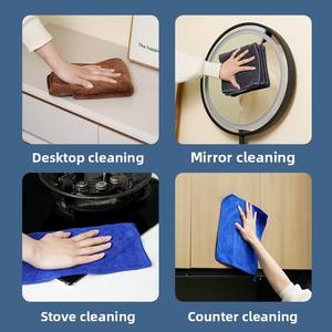 Serviette de <span class=keywords><strong>nettoyage</strong></span> ultra-fine en microfibre à tissage uni pour cuisine et ménage, épaisse, très absorbante, sans traces, décontaminante, pour lavage et essuyage de voitures - Product Image 4