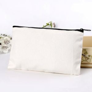Custom Student School Zipper <b>Canvas</b> Storage Pouches Multi Colors DIY <b>Plain</b> Craft Cosmetic Cotton Pencil Bags - Product Image 4