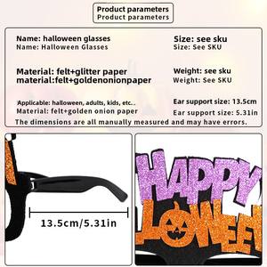 <span class=keywords><strong>Halloween</strong></span> lumière LED brillant citrouille fantôme lunettes nouveau tissu matériel décorations pour adultes enfants décorations de fête de fête - Product Image 3