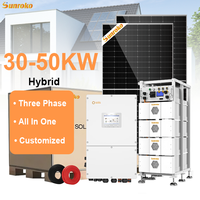 Kit Système Solaire Hybride OEM Sunroko 30kW 35kW 40kW 50kW – Système Complet de Stockage d'Énergie Solaire Triphasé