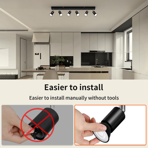 Spot de plafond encastré noir à 6 ampoules <span class=keywords><strong>GU10</strong></span> réglable, directement de l'usine, pour cuisine, salle à manger, éclairage intérieur - Product Image 3