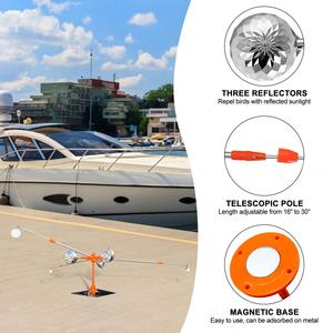 Répulsif d'Oiseaux Portable à Énergie Solaire et Éolienne avec Éoliennes Réfléchissantes pour Jardins, Vergers et Forêts - Product Image 5