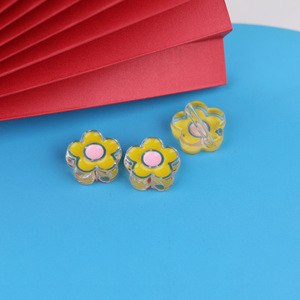 Cuentas de flores acrílicas coloridas para hacer joyas, accesorios para pinzas de pelo DIY, colores aleatorios, primavera 2024 - Product Image 3