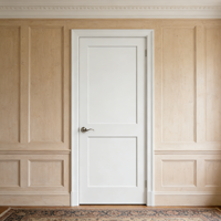 Porte intérieure pré-montée à 2 panneaux en MDF, blanchie, à âme pleine, style Shaker, avec cadre acoustique pour chambre et cuisine