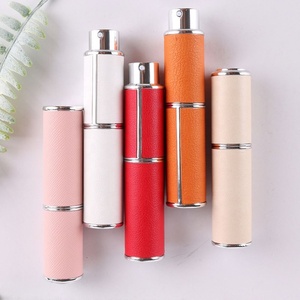 Luxury Leather 10ml Empty Perfume <b>Bottle</b> Pump Sprayer Aluminum Refillable Leather Atomizer Featuring - Product Image 3