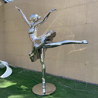 Sculpture de danseuse de ballet en acier inoxydable, statue pour école de danse, décoration extérieure pour jardin, exposition commerciale