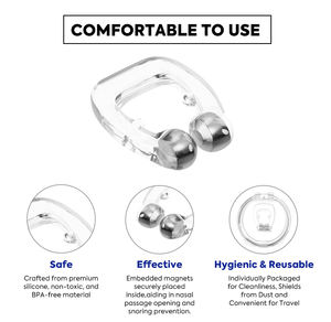 Tren baru murah perawatan diri alat silikon magnetik <span class=keywords><strong>Anit</strong></span>-alat mendengkur hidung klip untuk pernapasan - Product Image 5