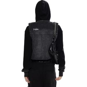 Chaleco vaquero sin mangas para hombre, estilo cargo, con bolsillos, lavado degradado, corte ajustado, para trabajo, venta al por mayor - Product Image 5