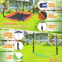 Ensemble de balançoires de jardin 5 places, balançoire suspendue en métal pour l'extérieur, panier de basket-ball avec filet d'escalade, siège de sécurité