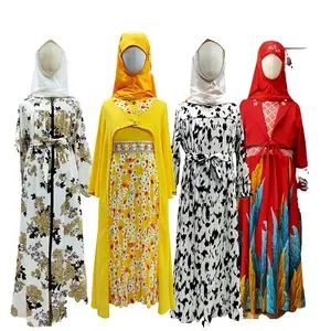 İslami müslüman kız çocuklar abaya namaz elbise moda müslüman kızlar uzun elbise