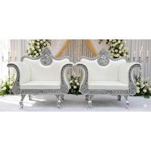 Silla para Fiestas de Boda, Estilo Royal, de Metal Blanco y Dorado, Fabricada por Rajhans, Producto Hecho a Mano al por Mayor - Product Image 4