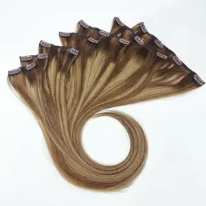 Wholesale Raw Virgin Hair Piano Color 7 Sets Human Hair Clip In Extensions For USA