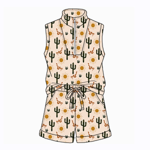 Nouveautés de l'été : Costume pour garçons personnalisé en couleur/motif, avec short <span class=keywords><strong>sans</strong></span> manches et fermeture éclair, pour tenue d'enfant - Product Image 2