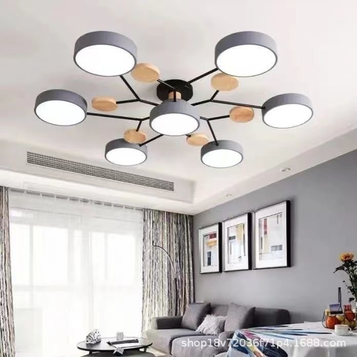 Nordic Iron Acrylic LED Ceiling Lamp for Living Room & Bedroom Surface Mounted with Creative Personalized Macaron Design